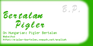 bertalan pigler business card